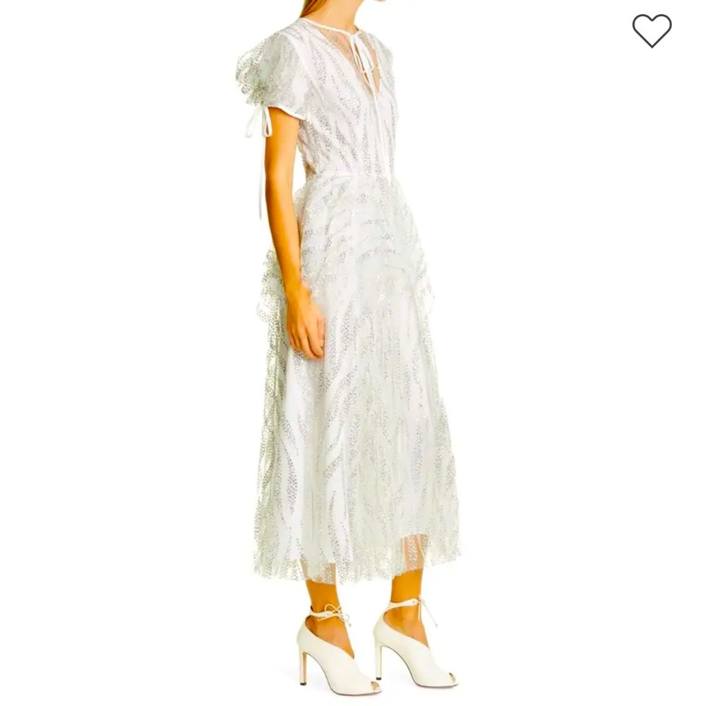 NWT Rodarte Glitter Tulle Peplum Dress, Size 36 (US 6)